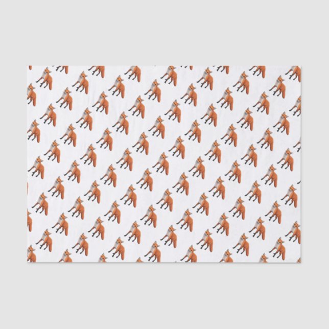 Standing Red Fox Wildlife Tissue Paper (Front)