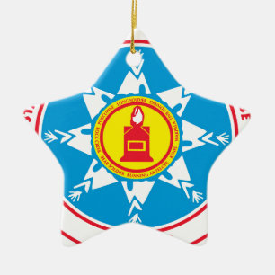 Standing Rock tribe logo Ceramic Tree Decoration