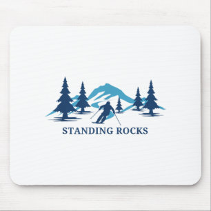 Standing Rocks Wisconsin Ski Resort Skiing Skier _ Mouse Mat