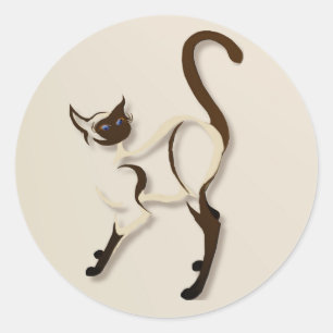 Standing Siamese Kitty Stickers