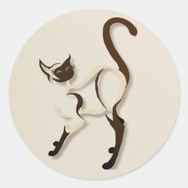 Standing Siamese Kitty Stickers (Front)