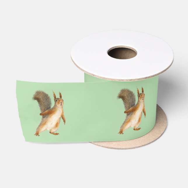 Standing Squirrel Satin Ribbon (Spool)