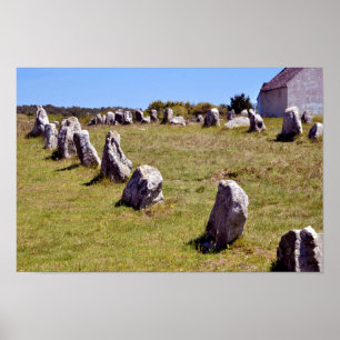 Standing stones at Carnac in France Poster