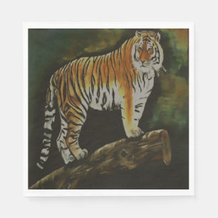 Standing Tiger Safari Animal Art Napkin