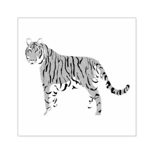 Standing tiger wood art stamp