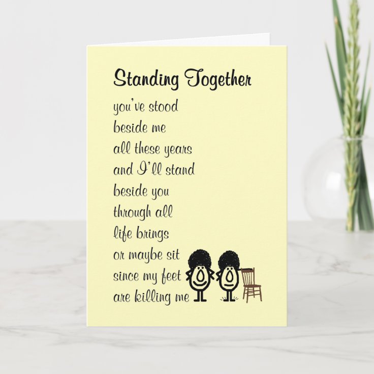 Standing Together - a funny poem about friendship Card | Zazzle