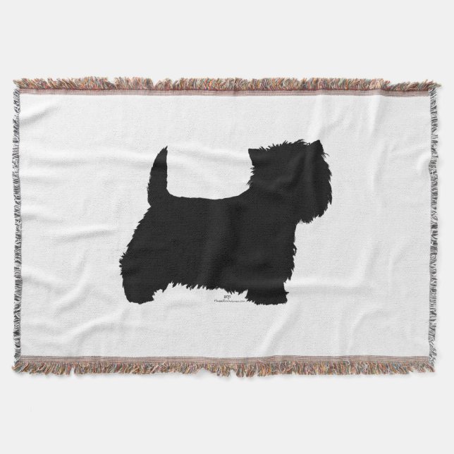 Standing Westie Silhouette Throw Blanket (Front)