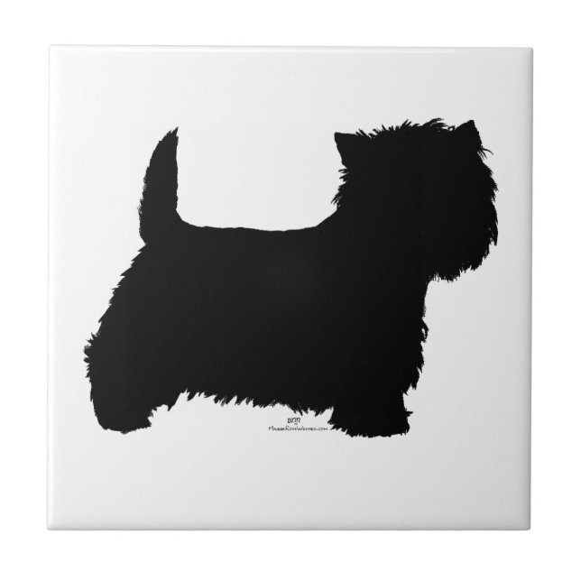 Standing Westie Silhouette Tile (Front)