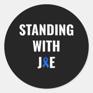 Standing With Joe Prostate Cancer Awareness Ribbon Classic Round Sticker