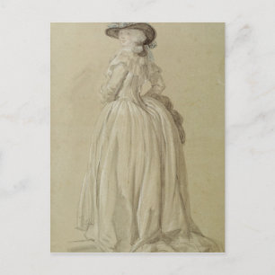 Standing Young Woman Postcard