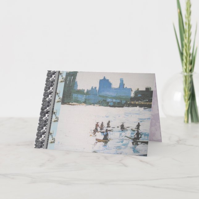 Standup Paddle Brooklyn Floral Folded Card (Front)