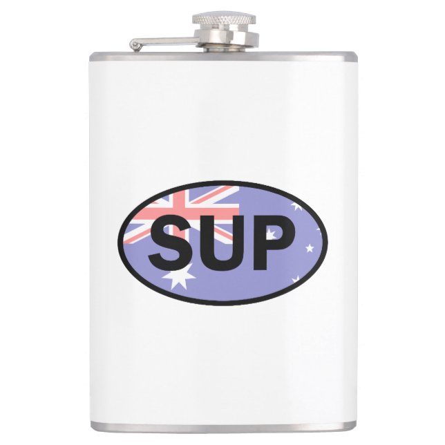 Standup Paddleboard Australia Flag Hip Flask (Front)