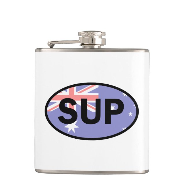 Standup Paddleboard Australia Flag Hip Flask (Front)