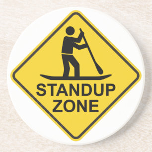 Standup Paddleboarding Zone Road Sign Coaster