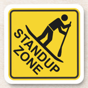 Standup Paddleboarding Zone Road Sign Coaster