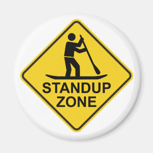 Standup Paddleboarding Zone Road Sign Magnet
