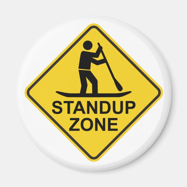 Standup Paddleboarding Zone Road Sign Magnet (Front)