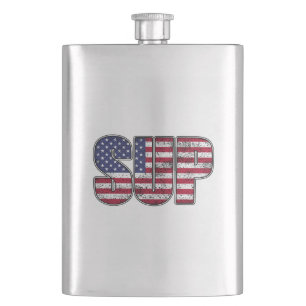 Standup Paddling SUP American Flag Hip Flask