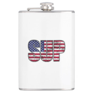 Standup Paddling SUP American Flag Hip Flask