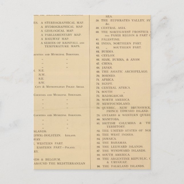 Stanford's London atlas of universal geography Postcard (Front)