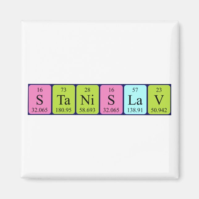 Stanislav periodic table name magnet (Front)