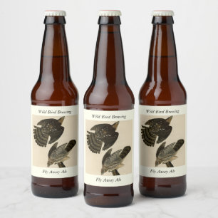 Stanley (Cooper's) Hawk Audubon's Birds of America Beer Bottle Label