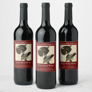Stanley (Cooper's) Hawk Audubon's Birds of America Wine Label