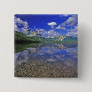 Stanley Lake in the Sawtooth Mountains of Idaho 15 Cm Square Badge