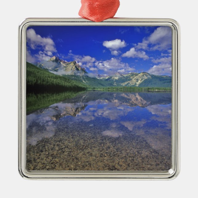 Stanley Lake in the Sawtooth Mountains of Idaho Metal Tree Decoration (Front)