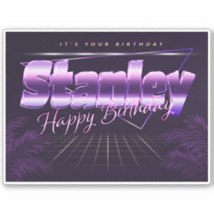 Stanley Name First name lila retro Sticker Birthda