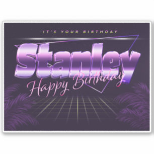 Stanley Name Vorname lila retro Sticker Geburtstag