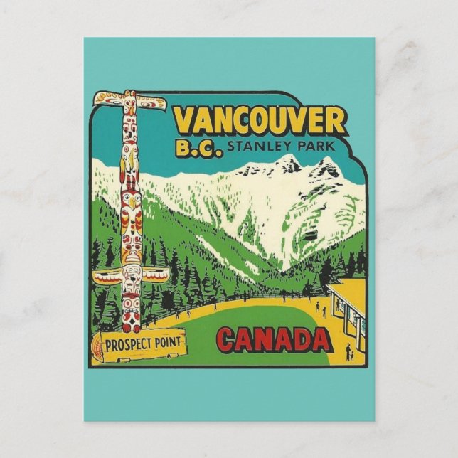 Stanley Park Canada  vintage travel Postcard (Front)