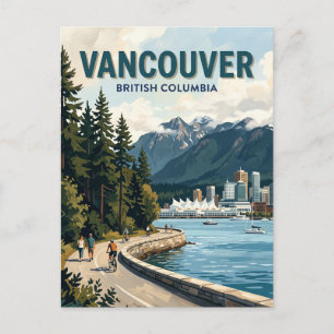 Stanley Park Seawall Vancouver Canada Postcard