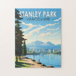 Stanley Park Vancouver Canada Travel Art Vintage Jigsaw Puzzle<br><div class="desc">Stanley Park in a vector art style. As Vancouver's first park,  with its ever-blooming gardens,  pristine coastal areas and roughly 500, 000 cedar,  fir and hemlock trees.</div>