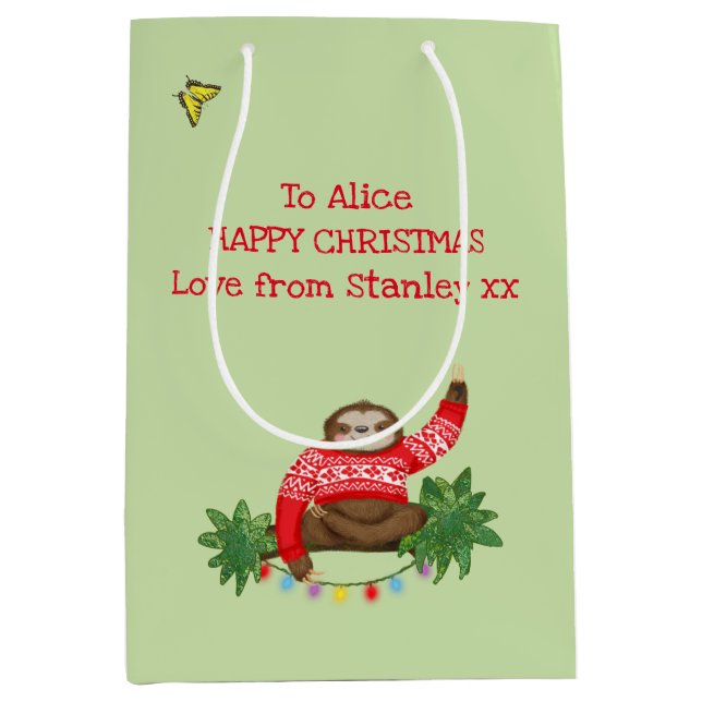 Stanley Sloth Christmas gift bag (Front)