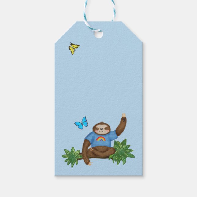 Stanley Sloth & friends blue gift tag (Front)