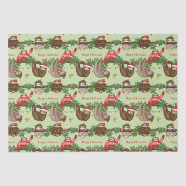 Stanley Sloth & friends Christmas tissue paper (Front)