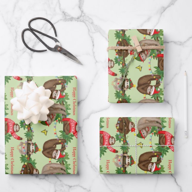 Stanley Sloth & friends Christmas wrapping paper (Front)