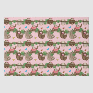 Stanley Sloth & friends pink tissue paper