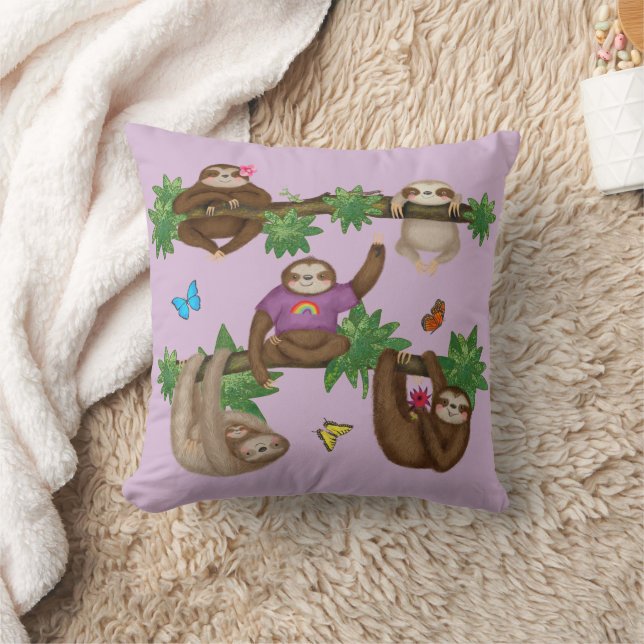 Stanley Sloth & friends purple cushion (Blanket)