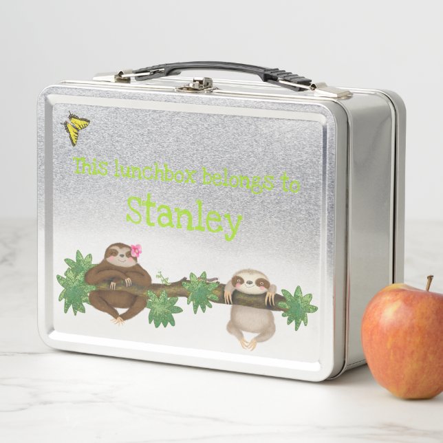 Stanley Sloth personalised lunchbox (green) (In Situ)