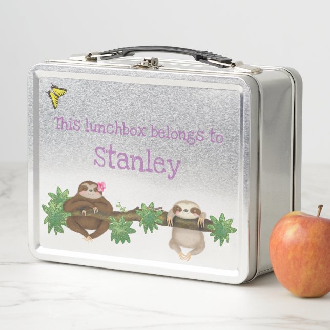 Stanley Sloth personalised lunchbox (purple) (In Situ)