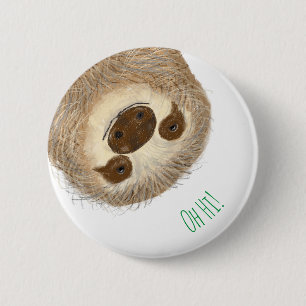 Stanley sloth personalised round badge
