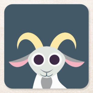 Stanley the Goat Square Paper Coaster