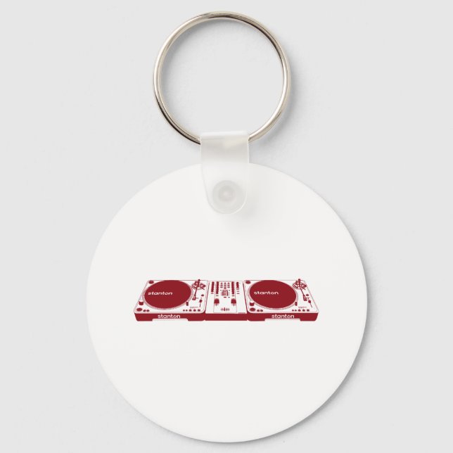 Stanton DJ Setup - Disc Jockey Music DJing Deck Key Ring (Front)