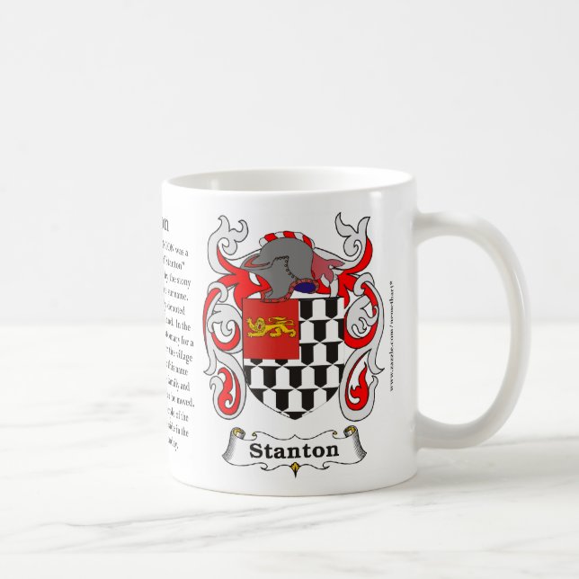 Stanton, the Origin, the Meaning and the Crest on Coffee Mug (Right)