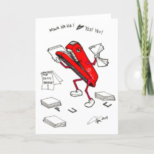 Stapler in a Paper Warehouse birthday card