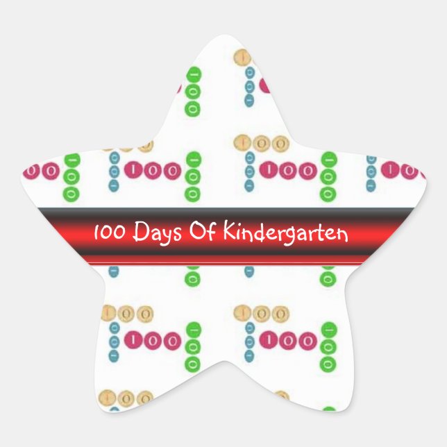 Star 100Th Day of School Sticker Template (Front)
