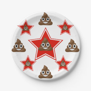 Star a Emoji Poo Paper Plate