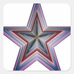 star abstract geometric art square sticker
